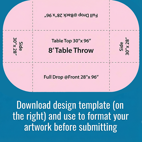 8 ft. table Throw Diagram
